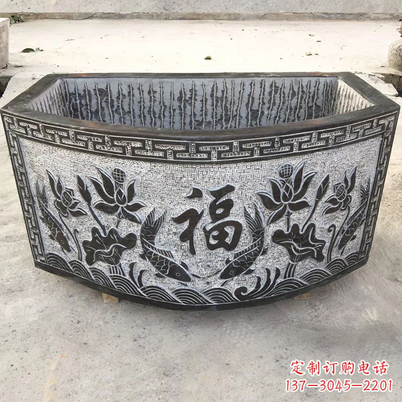 宁波欣赏自然美景,石槽养鱼缸静谧雕塑
