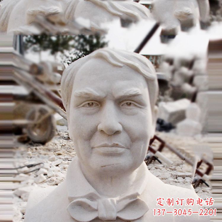宁波石雕爱迪生胸像雕塑