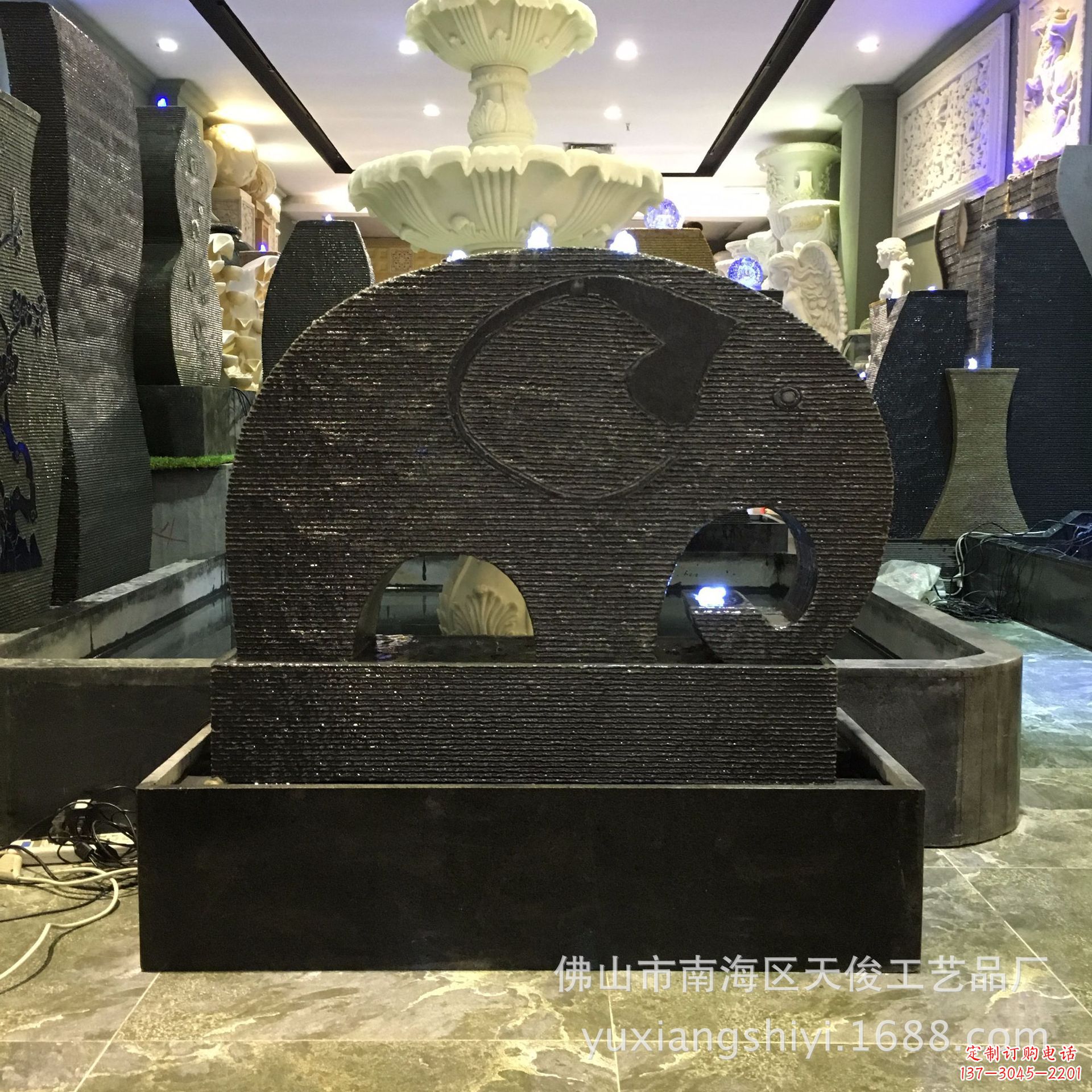 宁波石雕半壁喷泉雕塑,传承古典艺术优雅