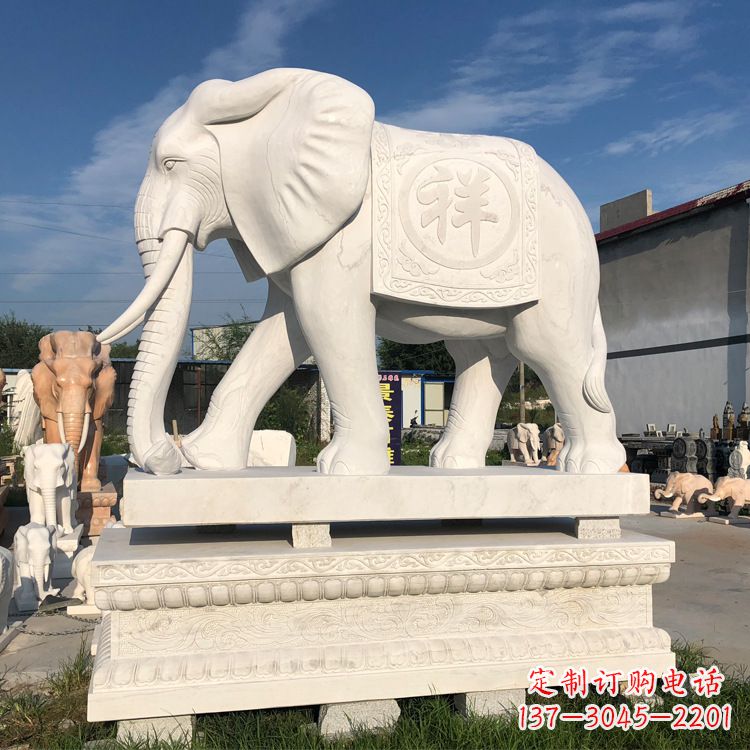 宁波现代工艺石雕大象雕塑