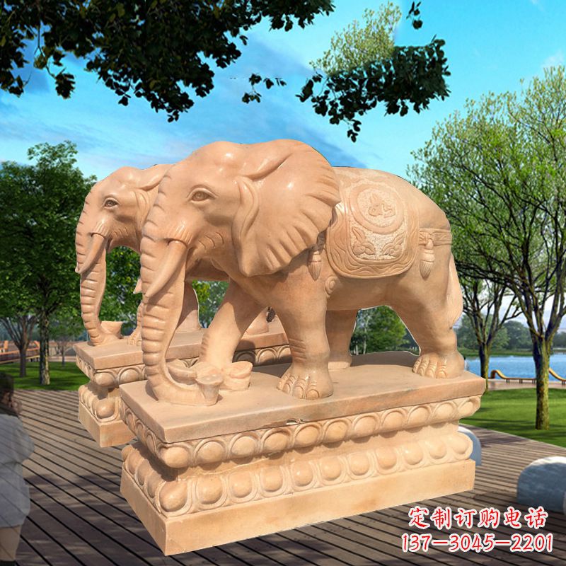 宁波多色大象塑像，艺术雕刻体现彩色生活