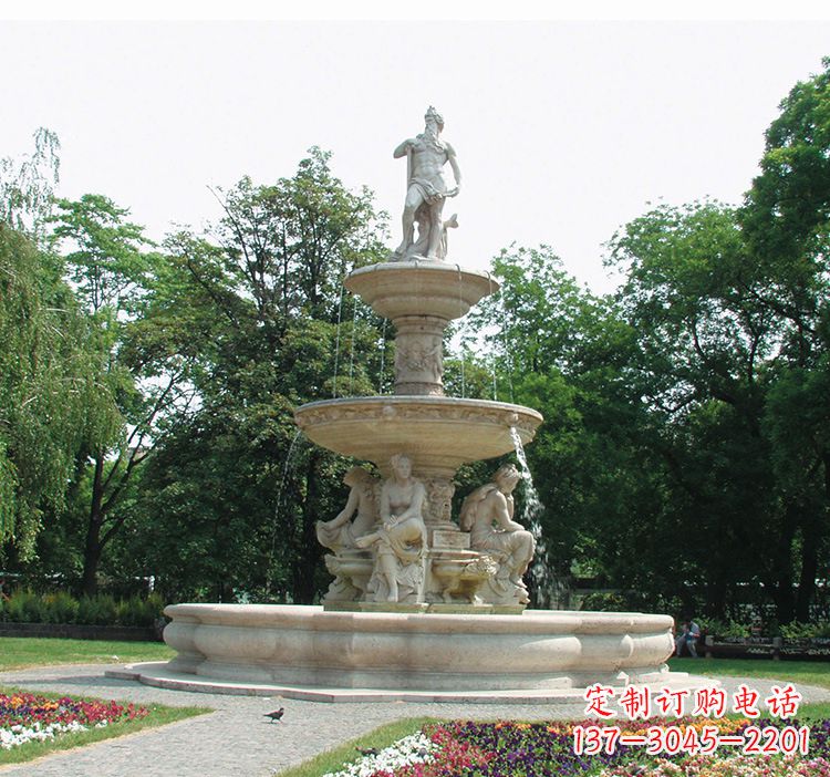 宁波石雕跌水喷泉塑型,给园林增添美感