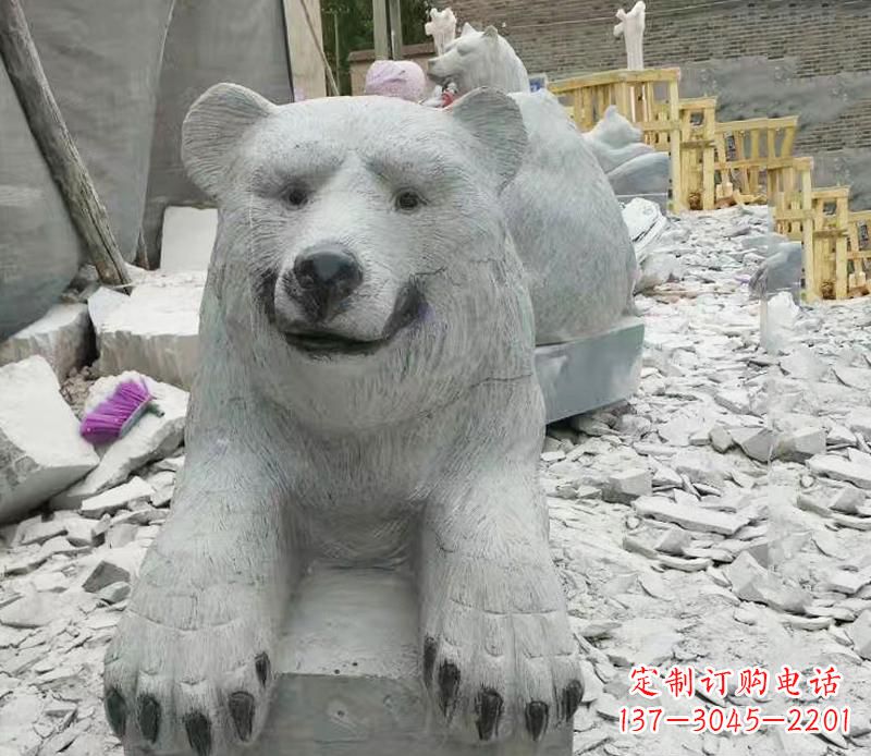 宁波石雕狗熊动物雕塑
