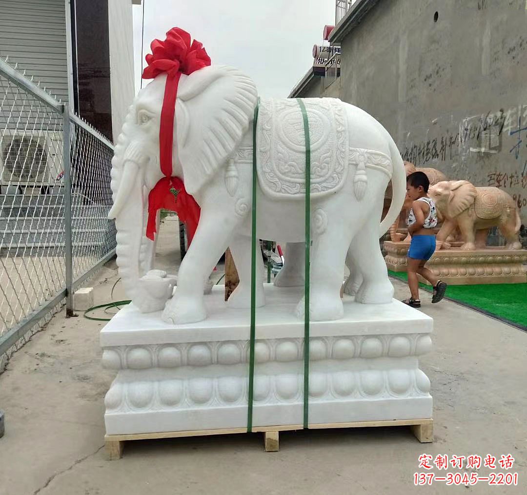 宁波中领雕塑精美玉雕大象