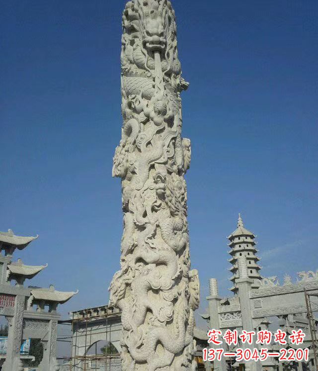 宁波石雕华表龙柱雕塑