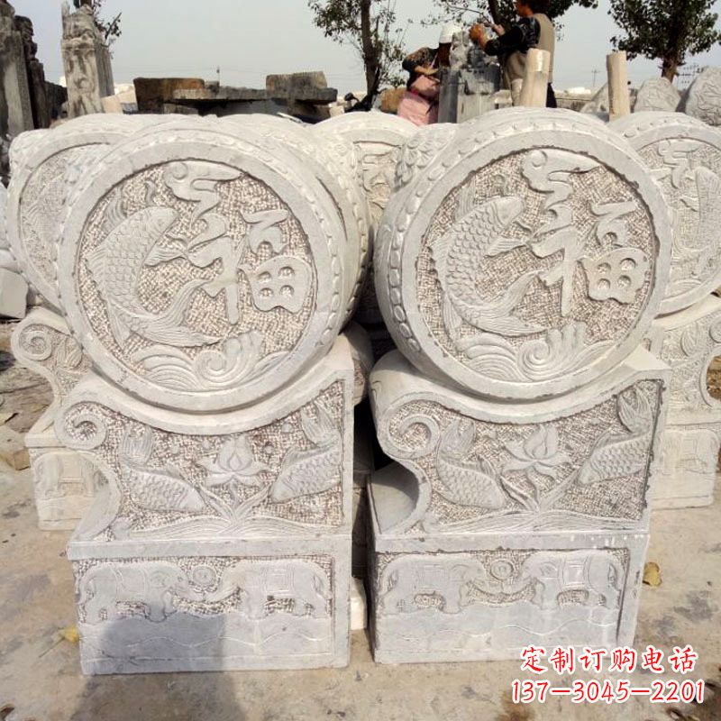 宁波石雕金蟾蜍门墩