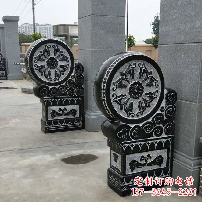 宁波中领雕塑自主设计专业制作石雕门墩狮子,专…