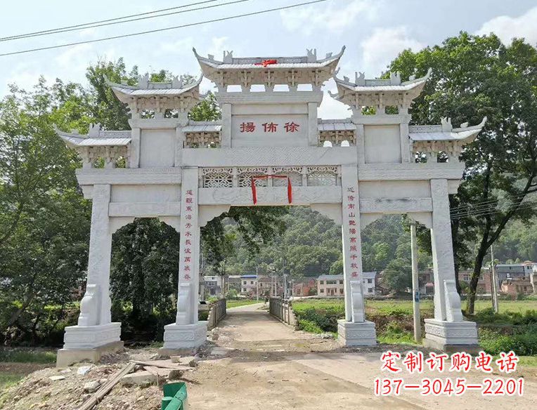 宁波古典大气的门楼石雕雕塑