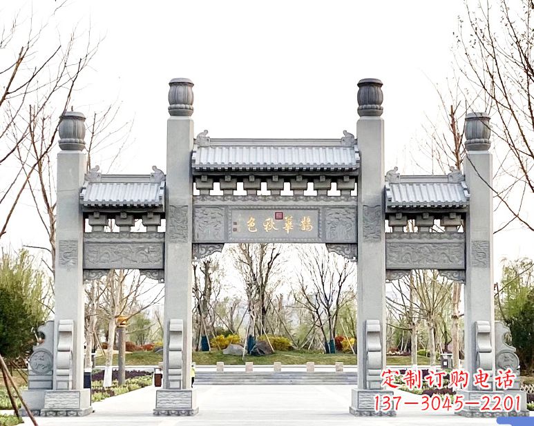 宁波装饰你的屋外,选择领雕塑的石雕牌坊