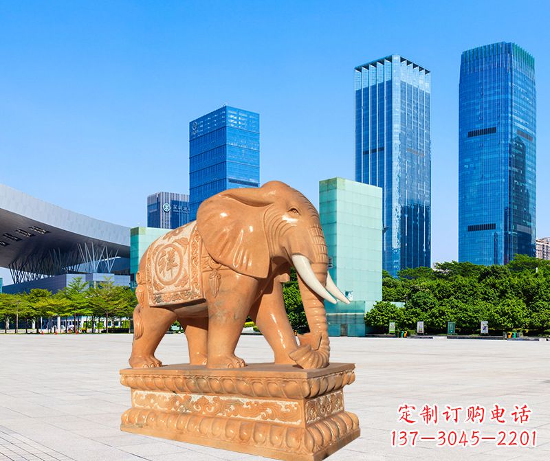 宁波大象雕塑,现代大象喷水雕塑,营造雅致优雅氛围