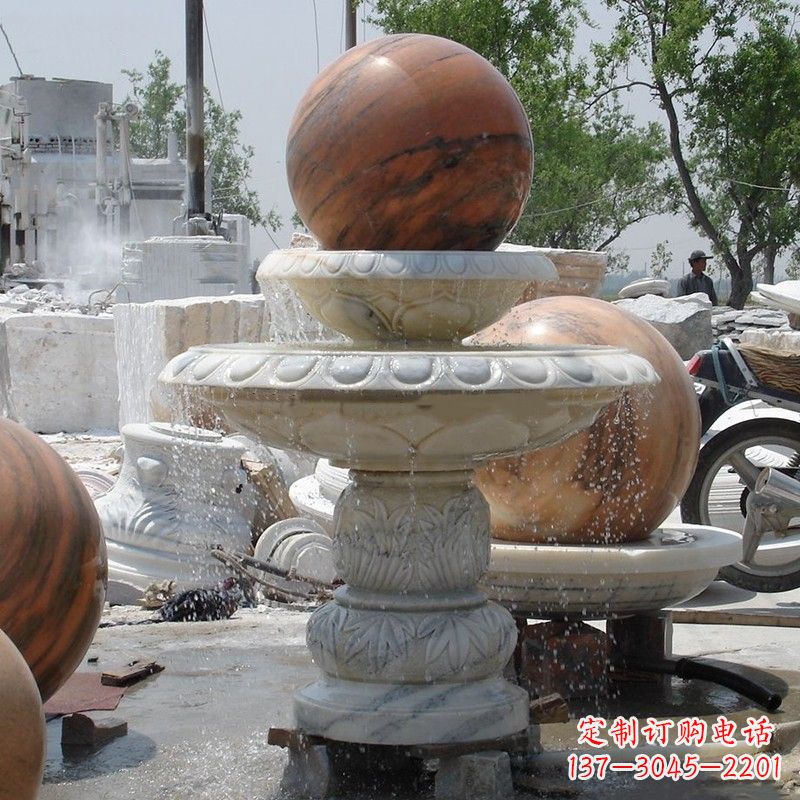 宁波艺术精美的青石风水球雕塑