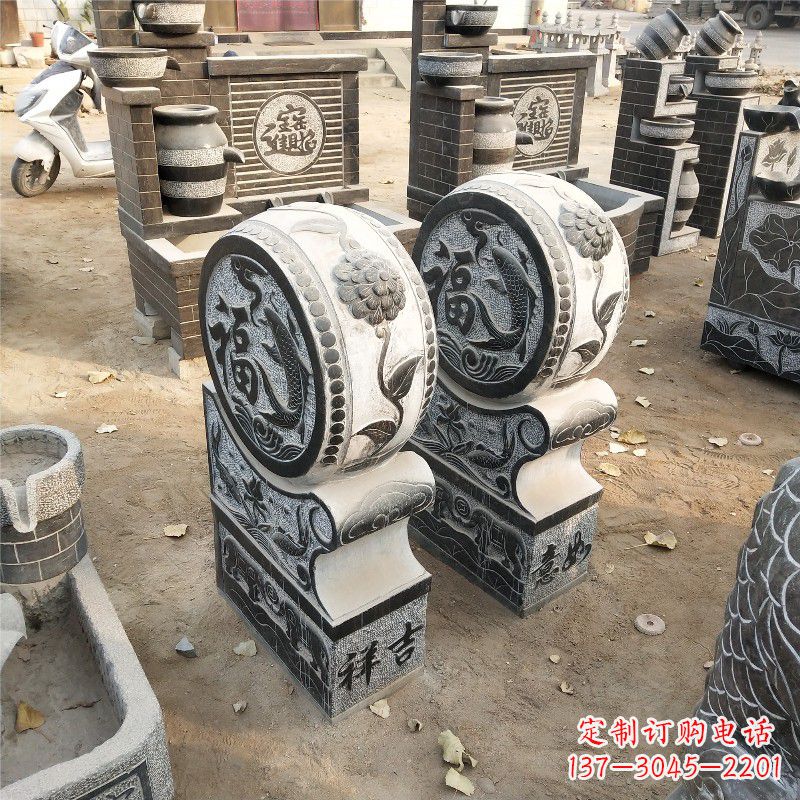 宁波石雕青石门墩雕塑