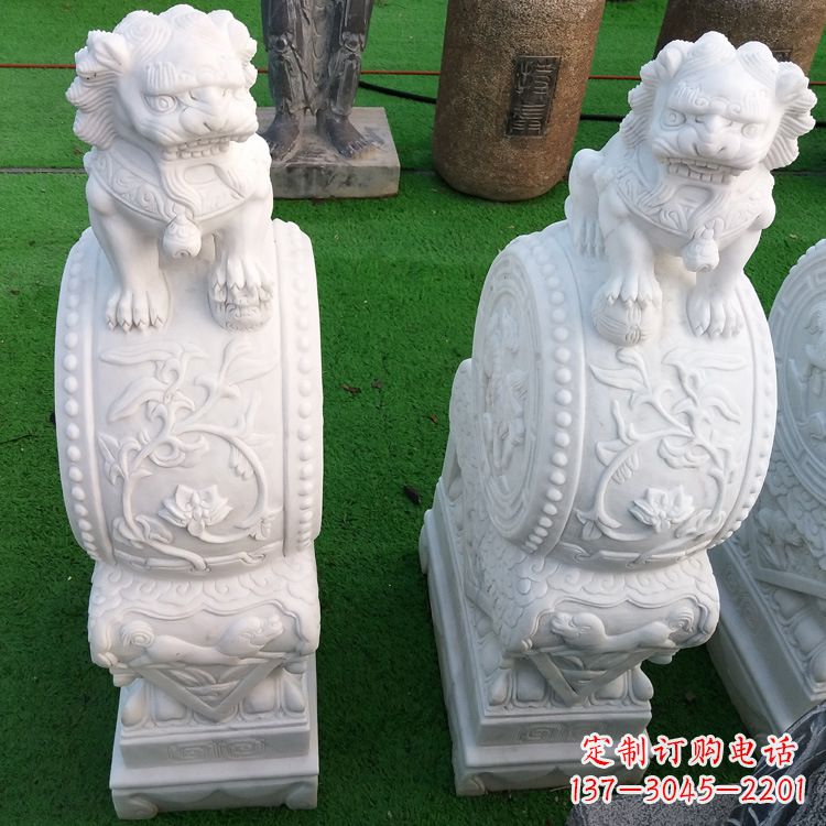 宁波石雕青石貔貅门墩雕塑