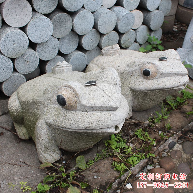 宁波石雕青蛙喷水雕塑