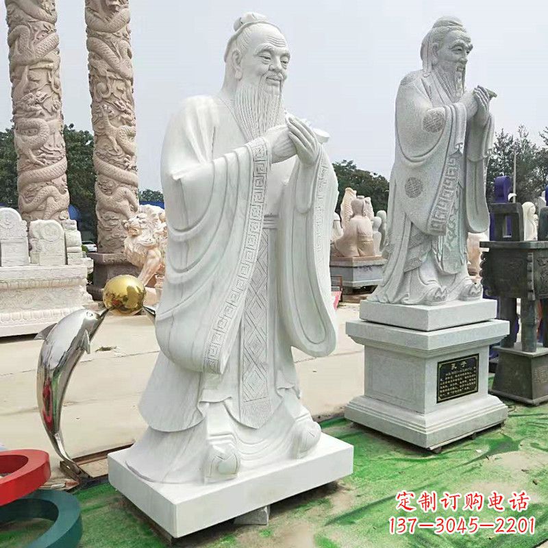 宁波石雕人物孔子