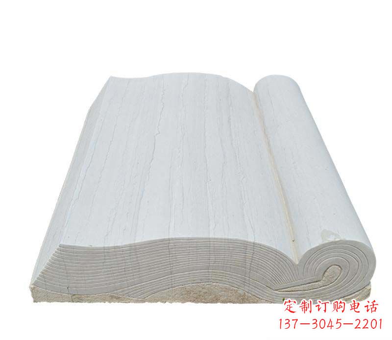 宁波石雕无字书籍雕塑