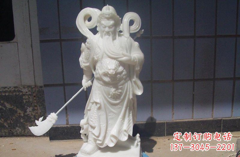 宁波石雕武财神提刀关公