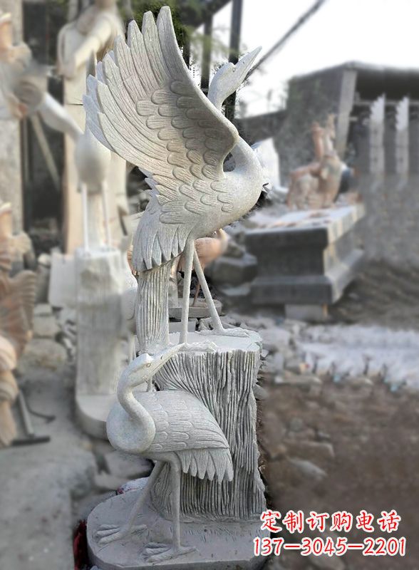 宁波石雕仙鹤景观摆件