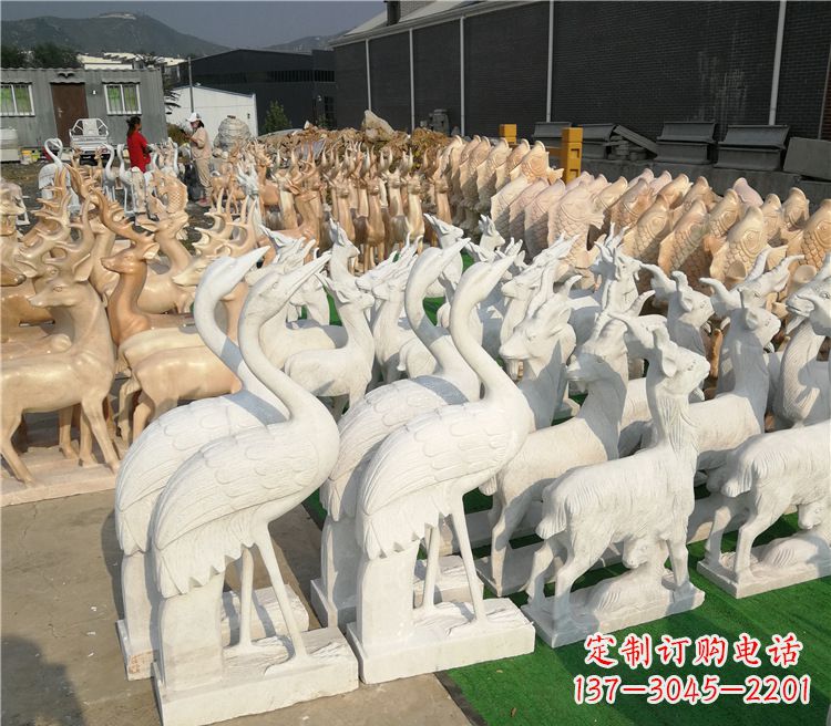 宁波石雕仙鹤雕塑