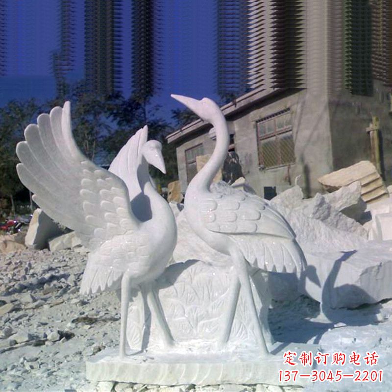 宁波石雕仙鹤低头