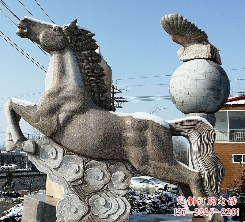宁波石雕祥云奔马