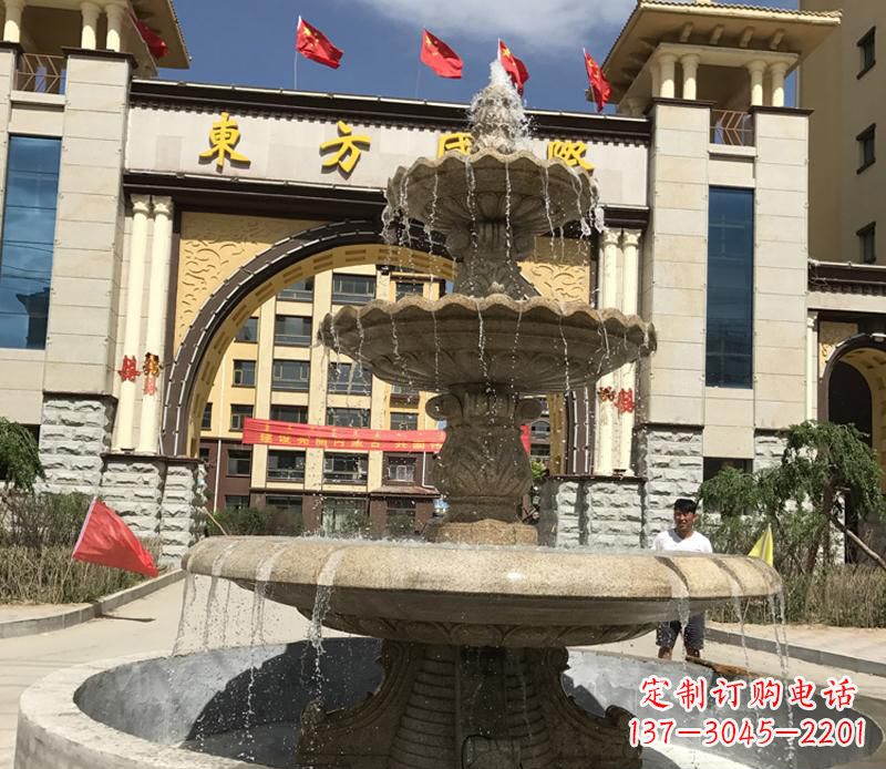宁波石雕小区大型喷泉雕塑