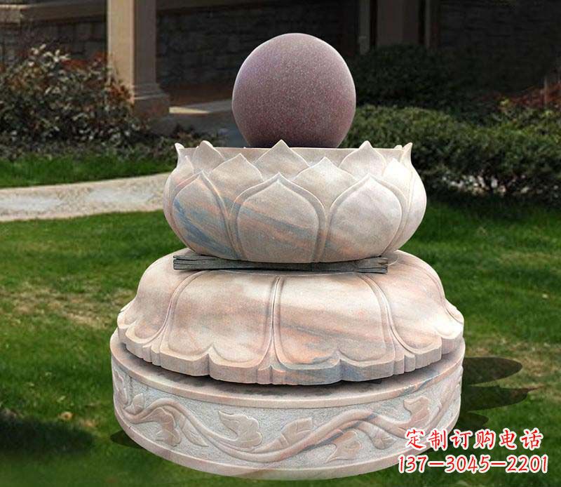 宁波石雕小区风水球雕塑