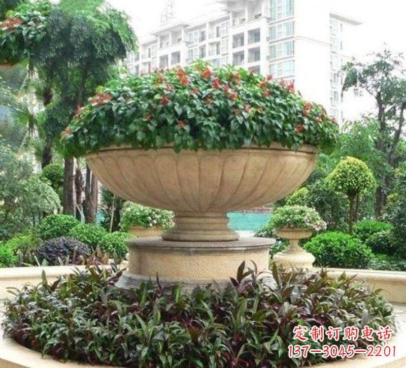 宁波石雕小区花盆