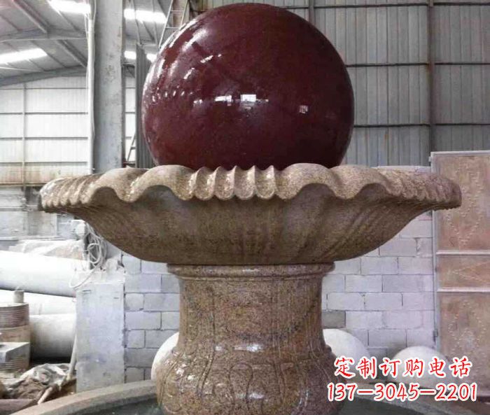 宁波石来运转小型风水球喷泉石雕 (2)