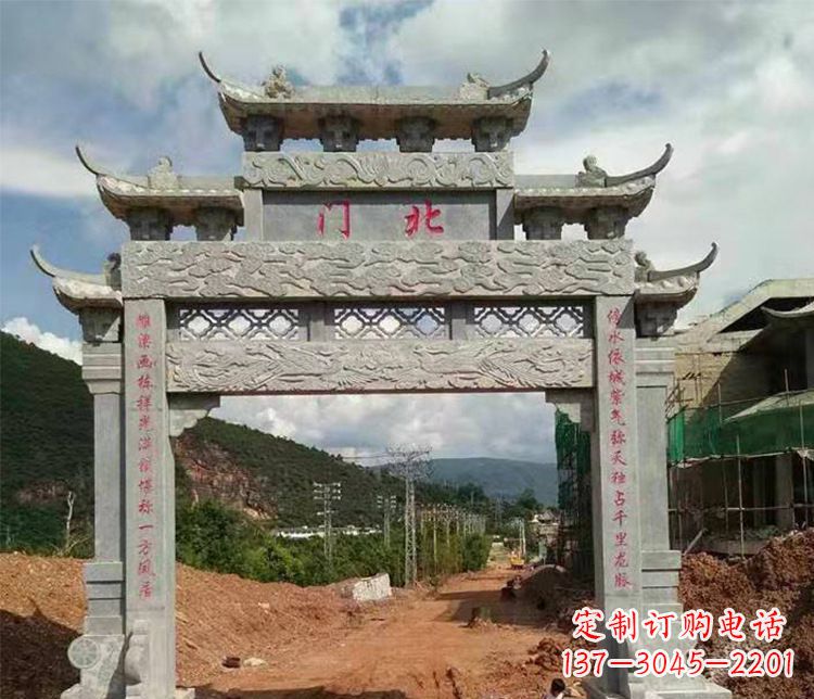 宁波石牌坊单门牌坊石雕