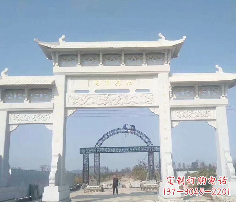 宁波石牌坊三门牌坊石雕 (4)