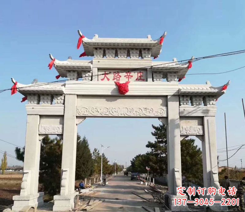 宁波石牌坊三门牌坊石雕 (3)