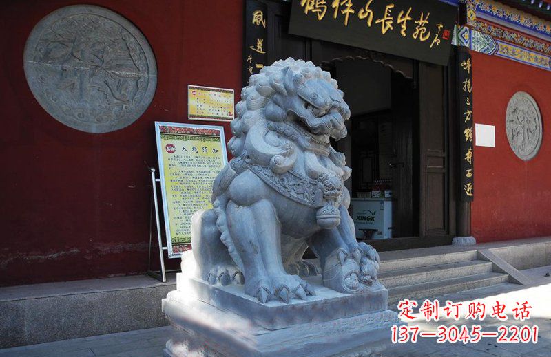 宁波石狮子寺庙门口石雕