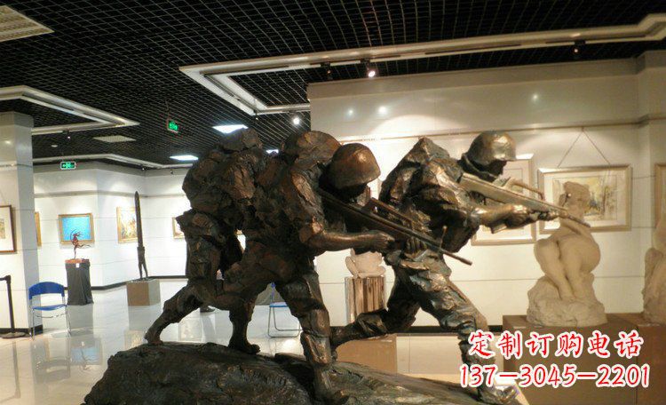 宁波士兵突击战士铜雕