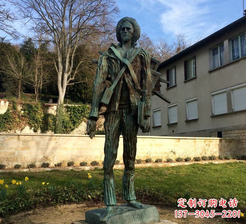 宁波世界名人荷兰印象画派画家梵高青铜雕像