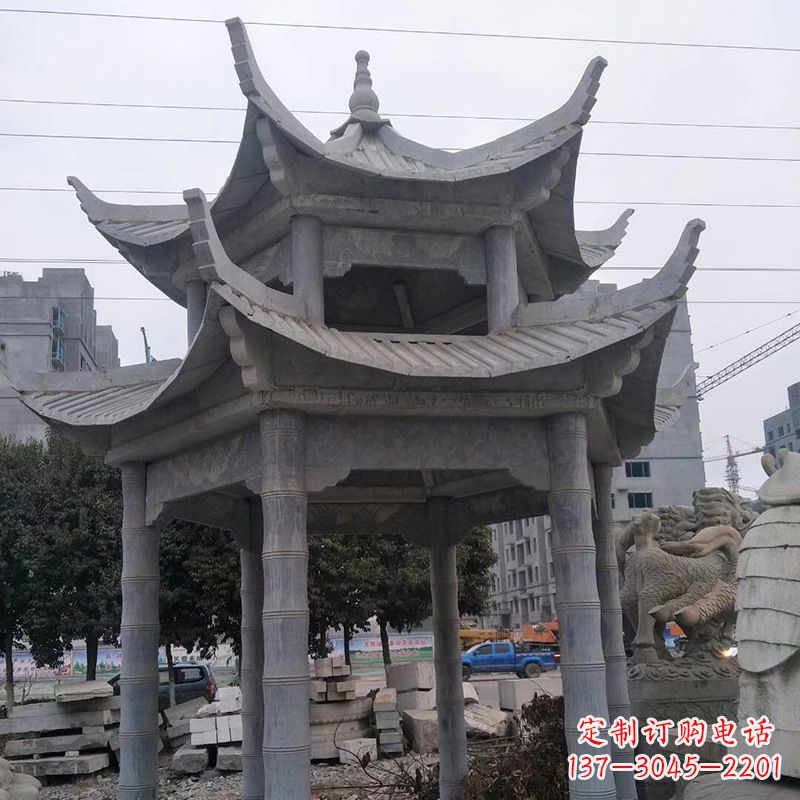 宁波双层八角石雕凉亭