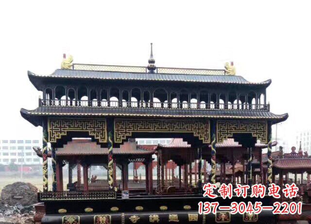 宁波双层方形铜香炉