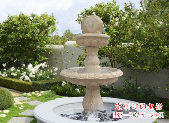 宁波双层风水球喷泉别墅石雕