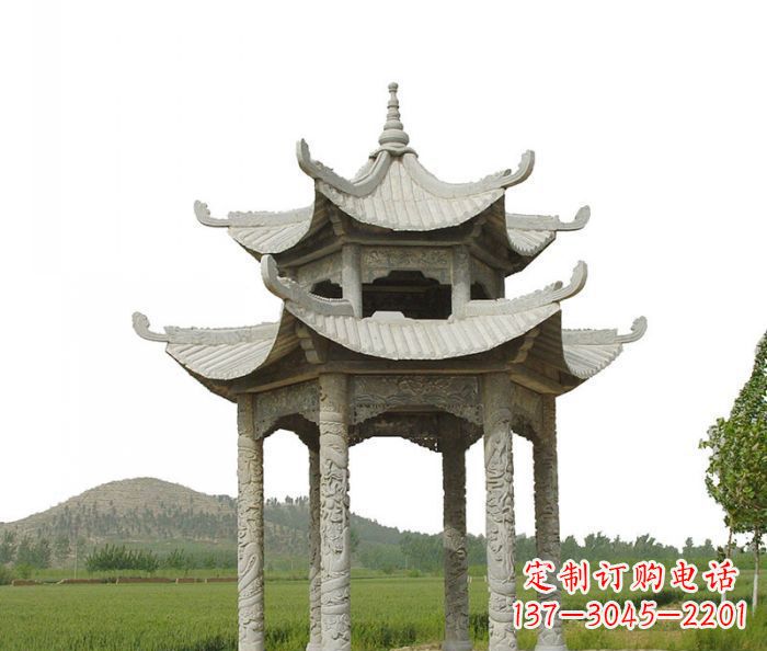 宁波双层仿古石雕凉亭