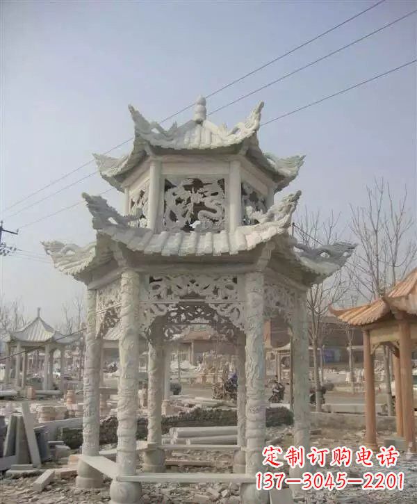 宁波双层凉亭石雕