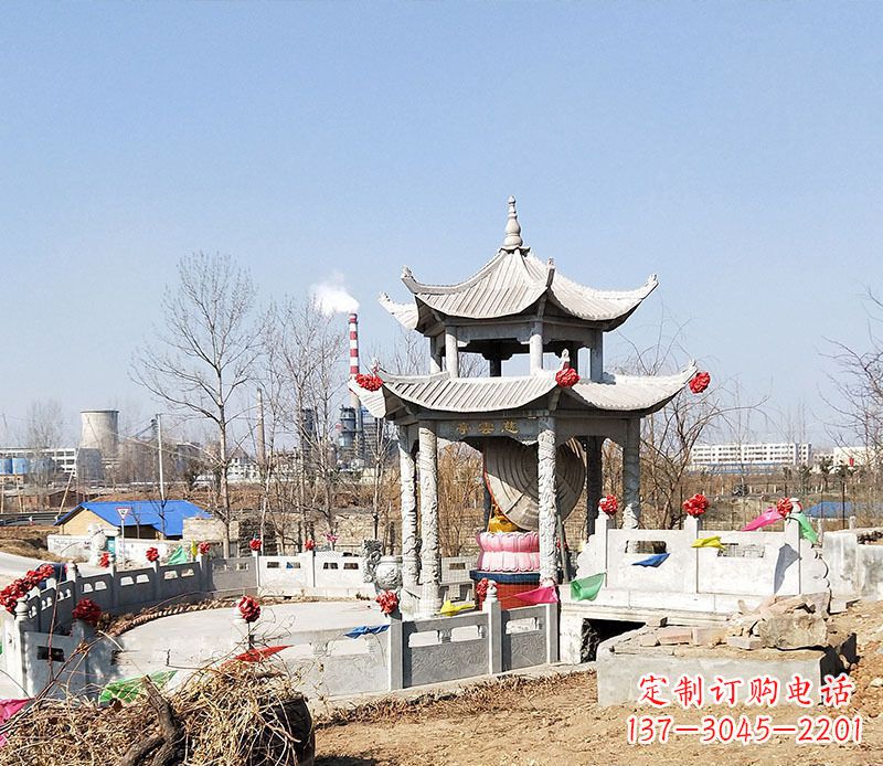 宁波双层石凉亭石雕 (2)