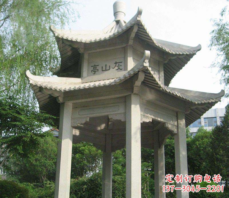 宁波双层石凉亭石雕