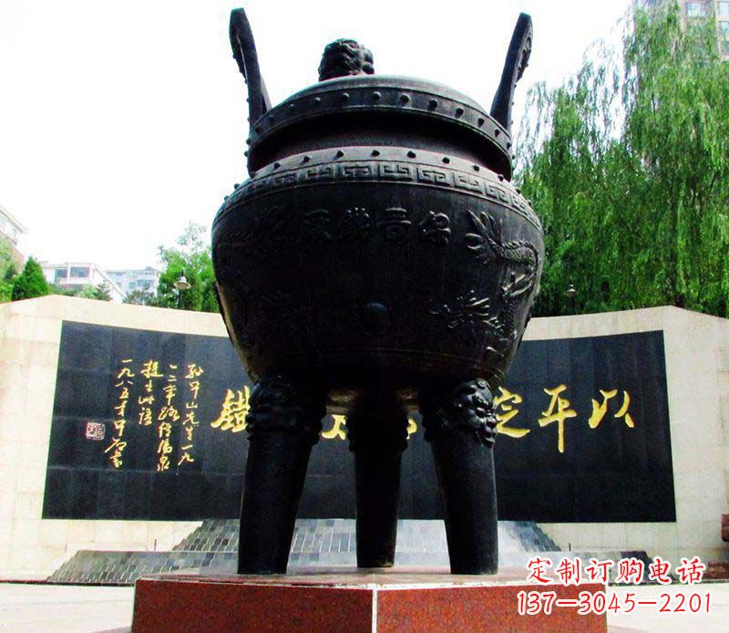 宁波双龙戏珠铜雕香炉