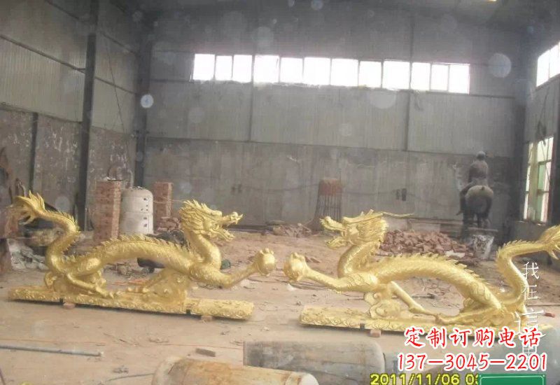 宁波双龙戏珠铜雕