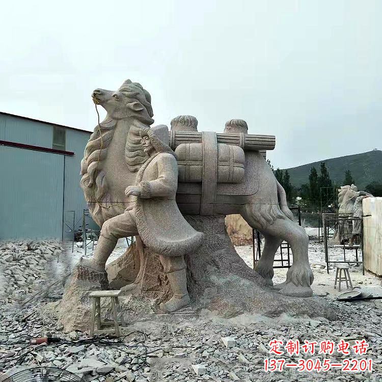 宁波丝绸之路骆驼情景石雕