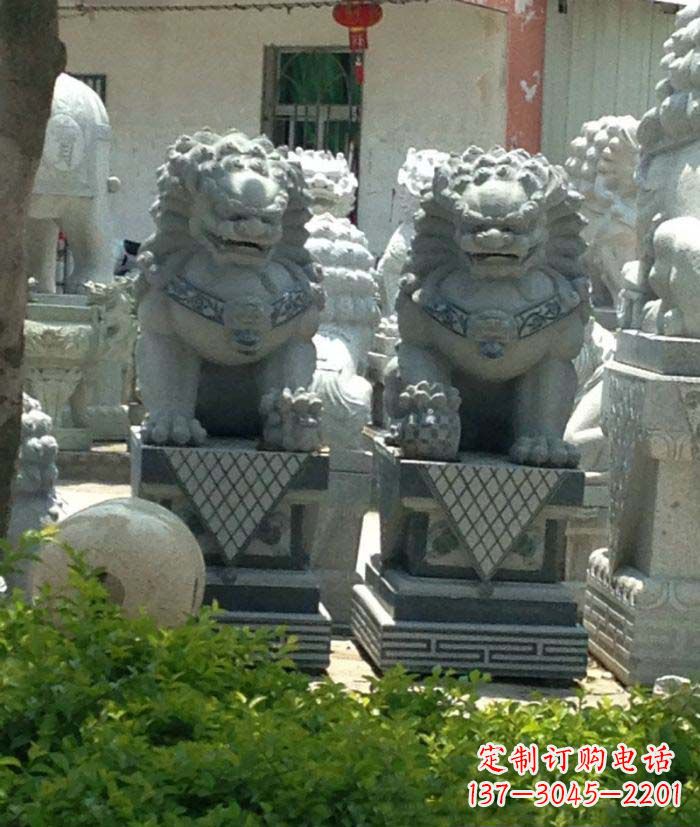宁波寺庙景观仿古石狮子