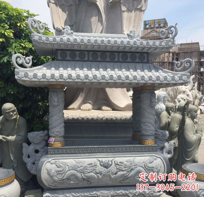 宁波寺庙景观仿古香炉石雕 (2)