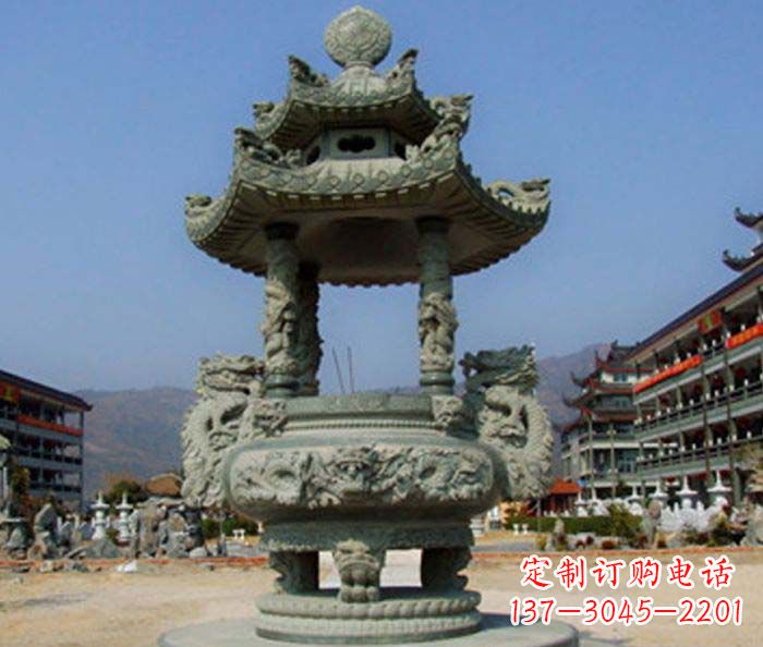 宁波寺庙景观仿古石香炉