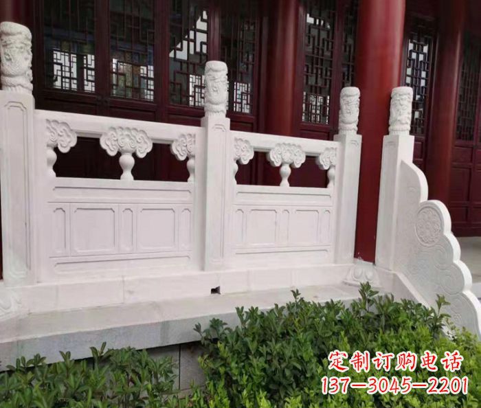 宁波寺庙景观汉白玉石浮雕栏板 (3)