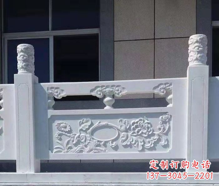 宁波寺庙景观汉白玉石浮雕栏板 (4)